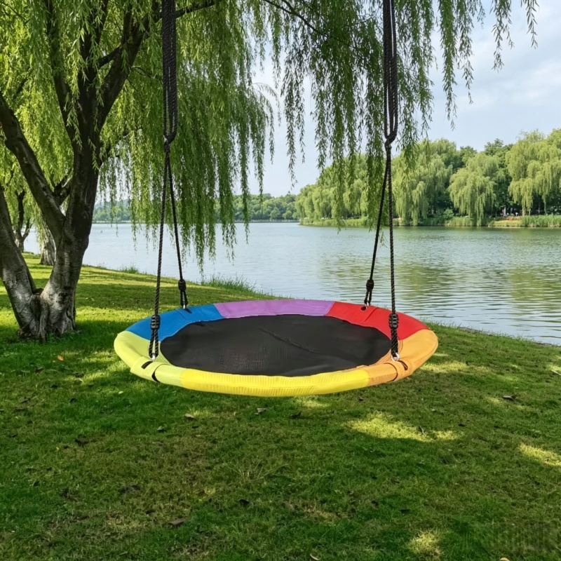 Kids Outdoor Swing Set - Rede de Lona Oxford Circular para