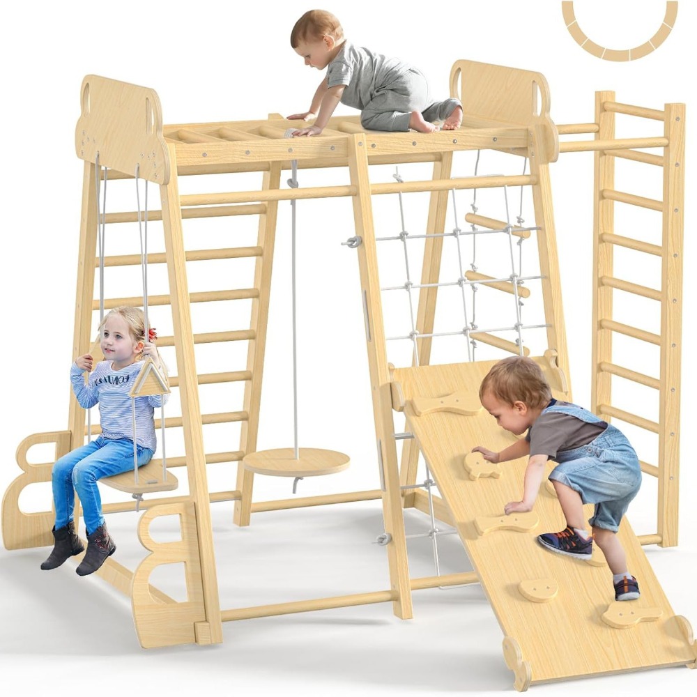Kids Outdoor Swing And Slide - Parque Infantil Interno 9 em 1: