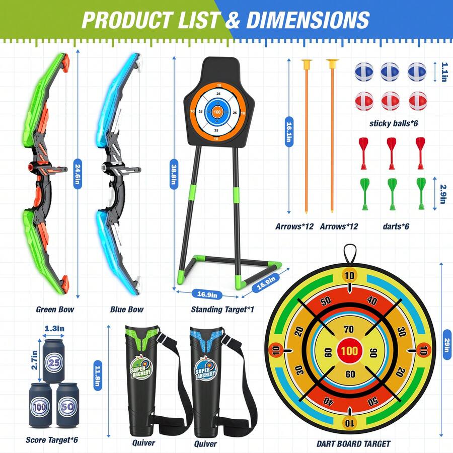 Kids Outdoor Archery Set - Conjunto de Arco e Flecha para