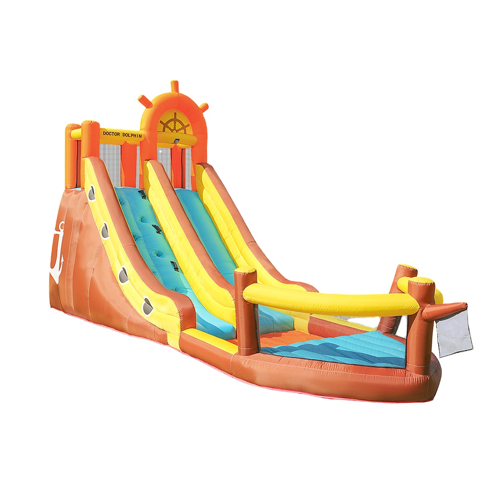Kids Outdoor Bounce House - Doutor golfinho navio pirata ao ar