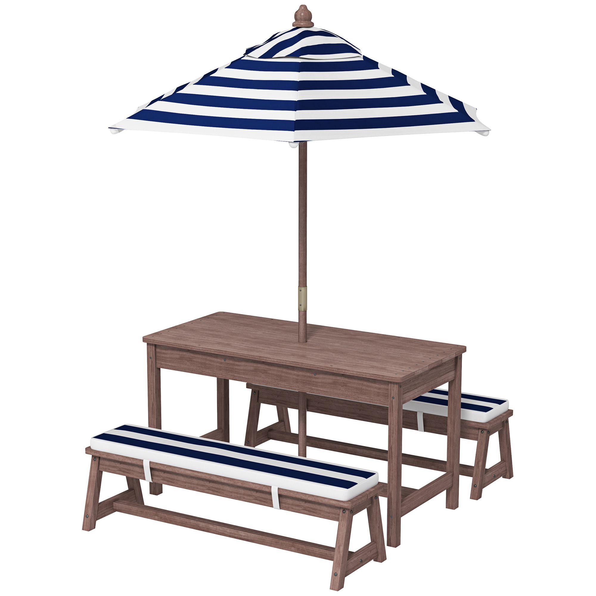 Kids Outdoor Wooden Table - Conjunto de Mesa e Banco de