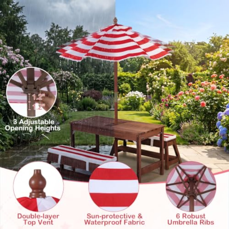 Kids Outdoor Wooden Table - Mesa de piquenique infantil para uso