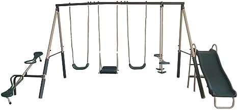 Kids Outdoor Swing And Slide - Conjunto de Brinquedos para Crianças ao