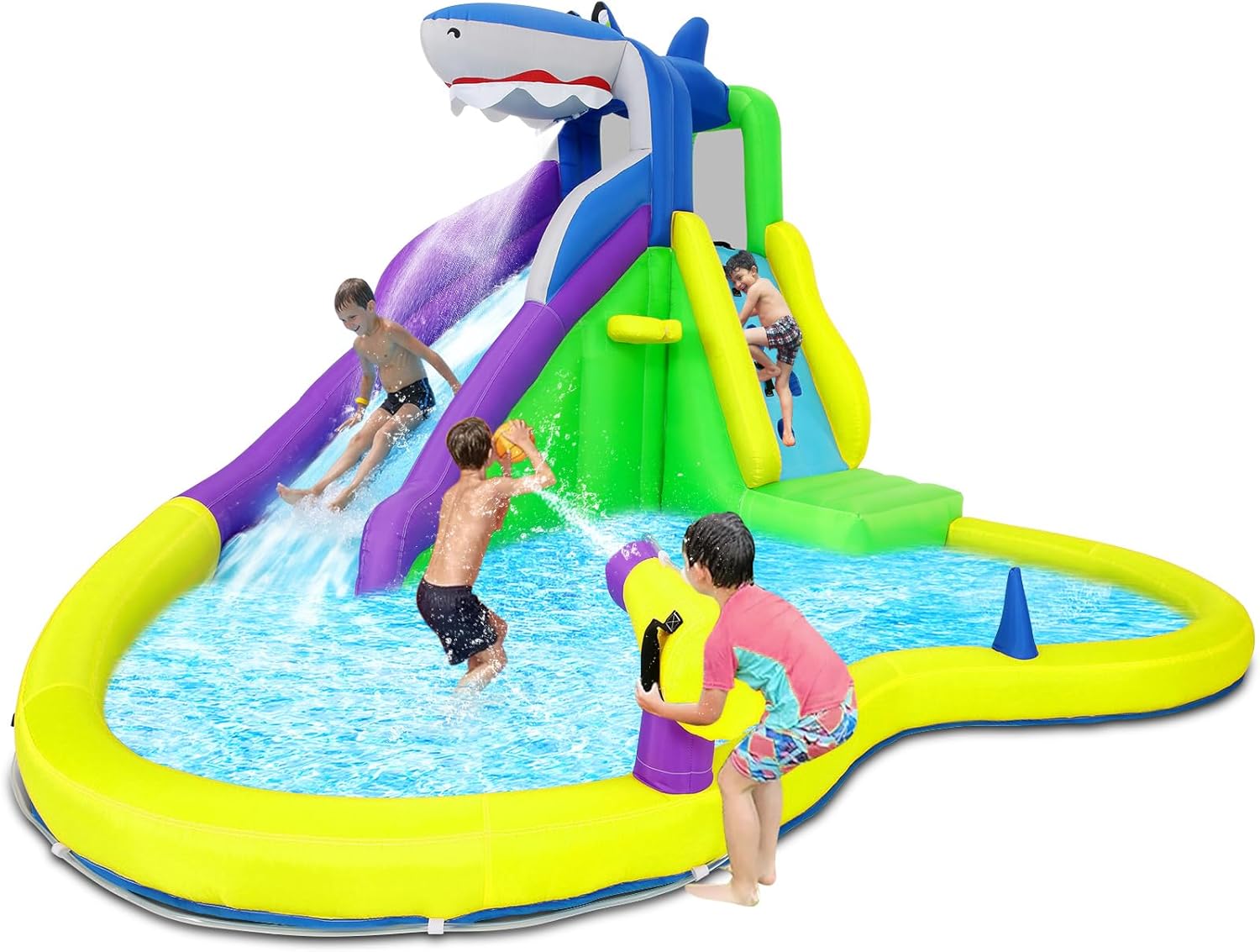 Play Kids Outdoor - Castelo Inflável 13x14FT com Escorregador de