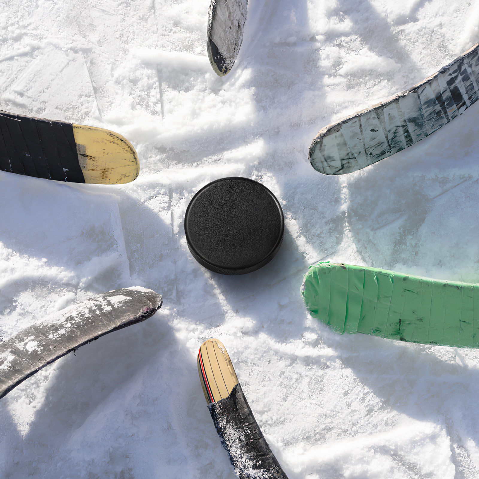 Kids Outdoor Hockey Sticks - 6 Discos de Hóquei de Espuma