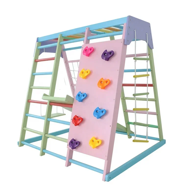 Kids Outdoor Swing Set - Conjunto de Escalada Infantil de Madeira