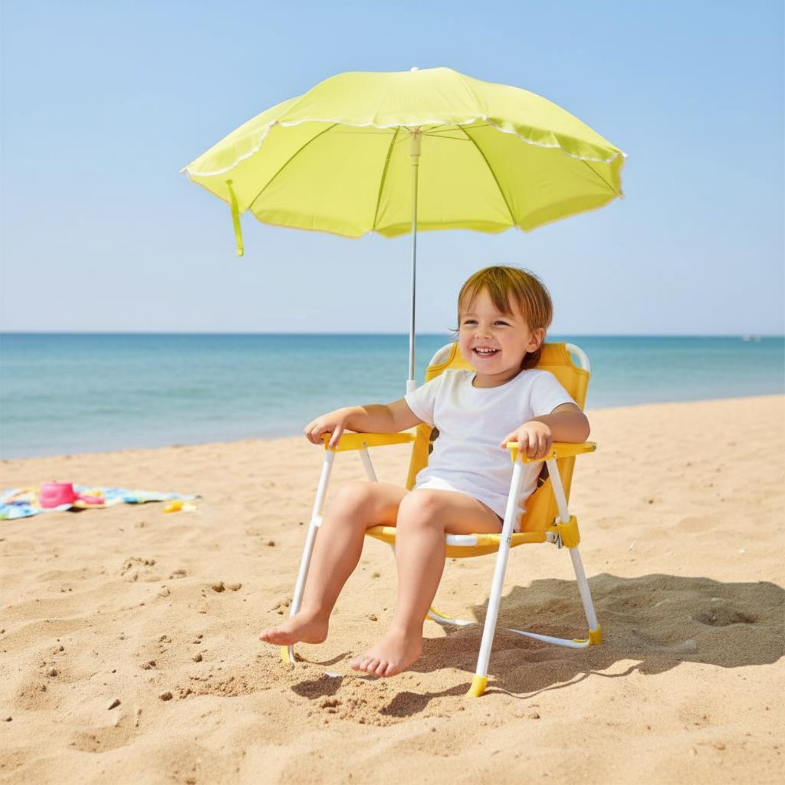 Kids Outdoor Umbrella Chair - Cadeira Portátil Infantil com Sombrinha, Cadeira
