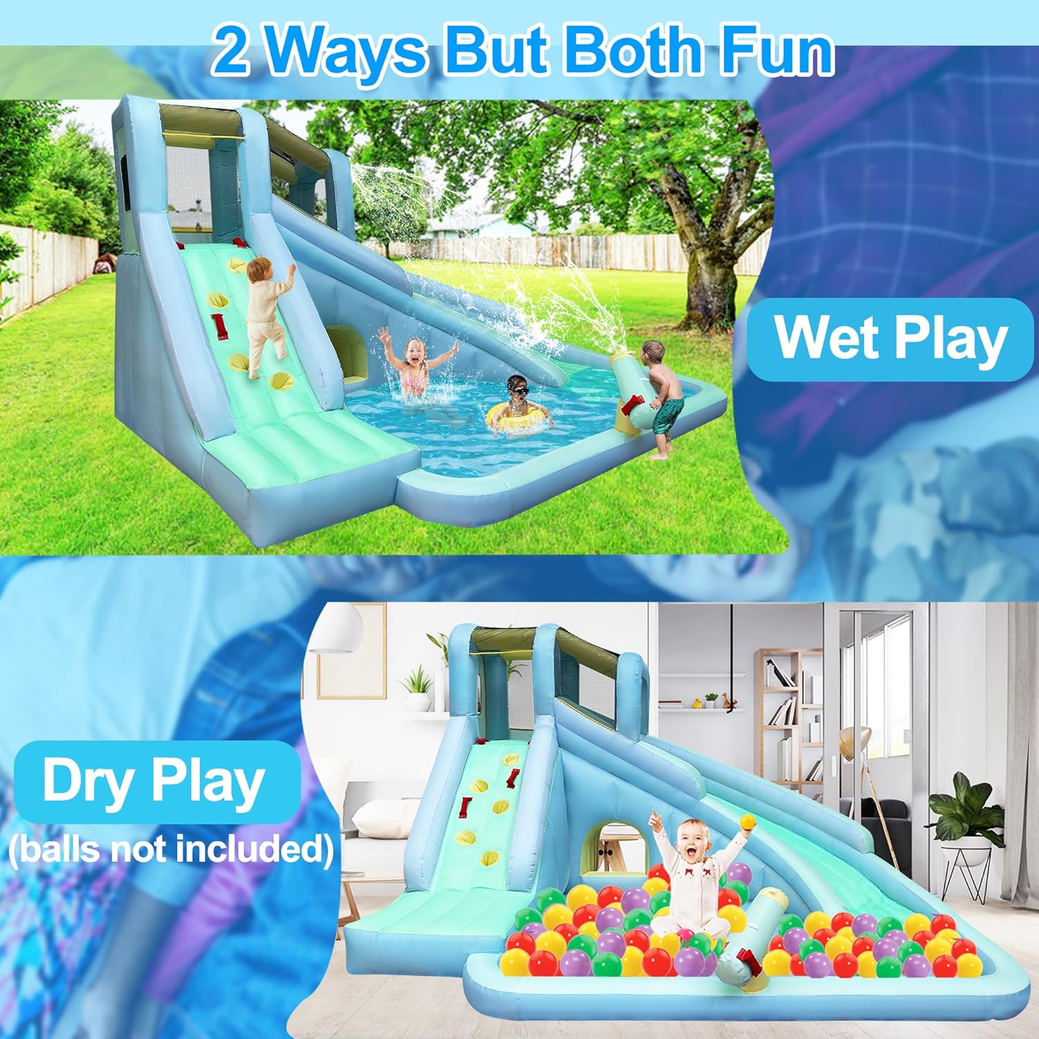 Parque Aquático Inflável 6 em  - Kids Outdoor Bounce House avaliação e preço