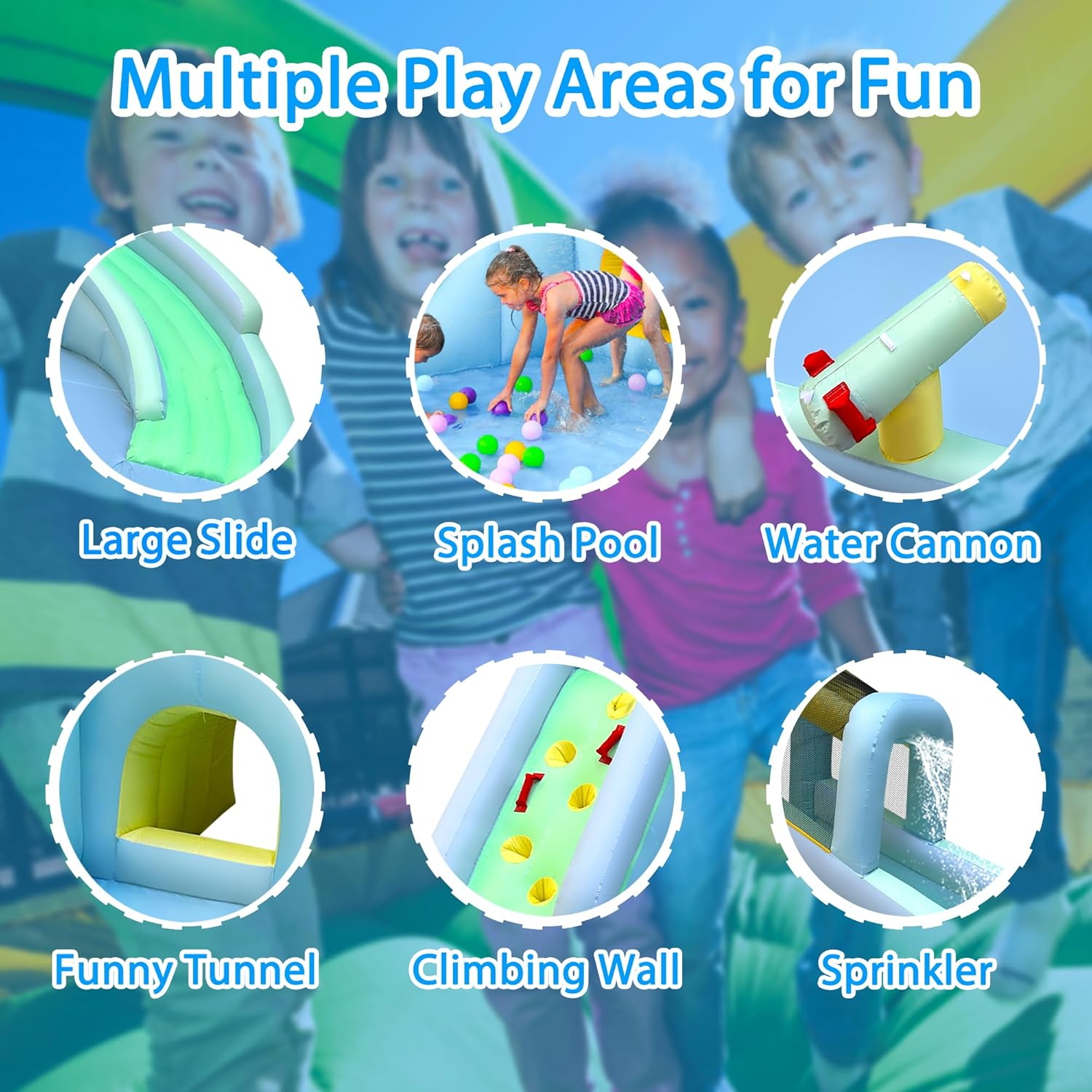 Parque Aquático Inflável 6 em  - Kids Outdoor Bounce House avaliação e preço