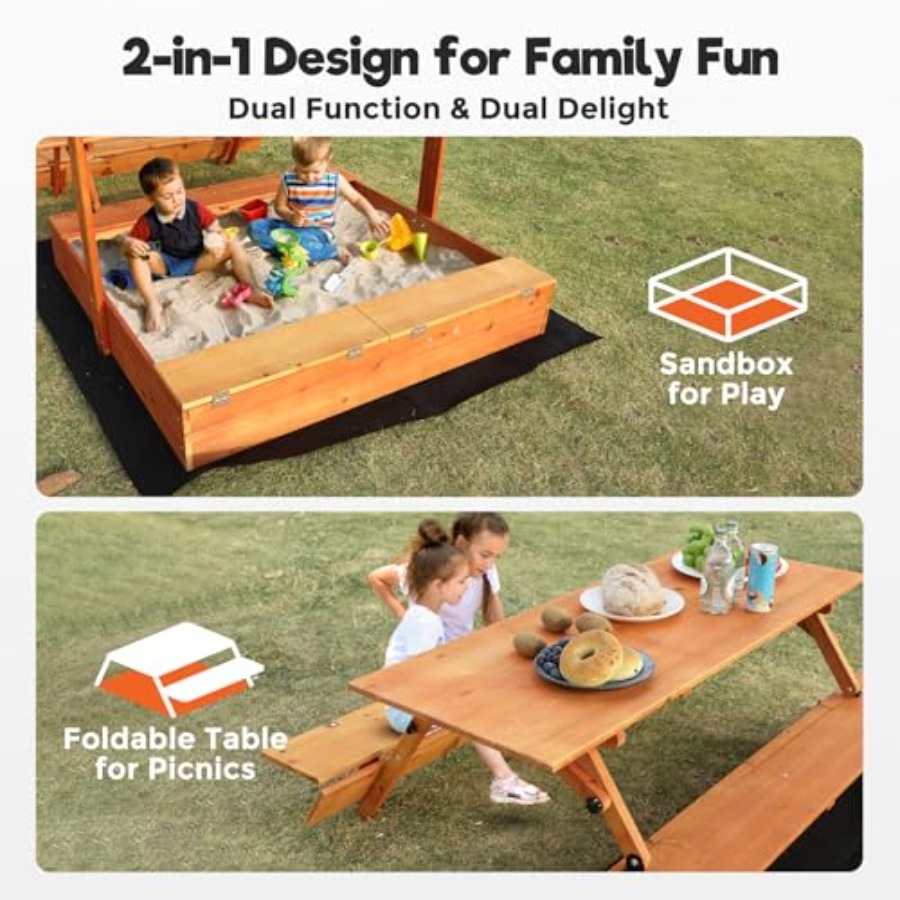 Caixa de areia de madeira para - Kids Outdoor Wooden Table avaliação e preço
