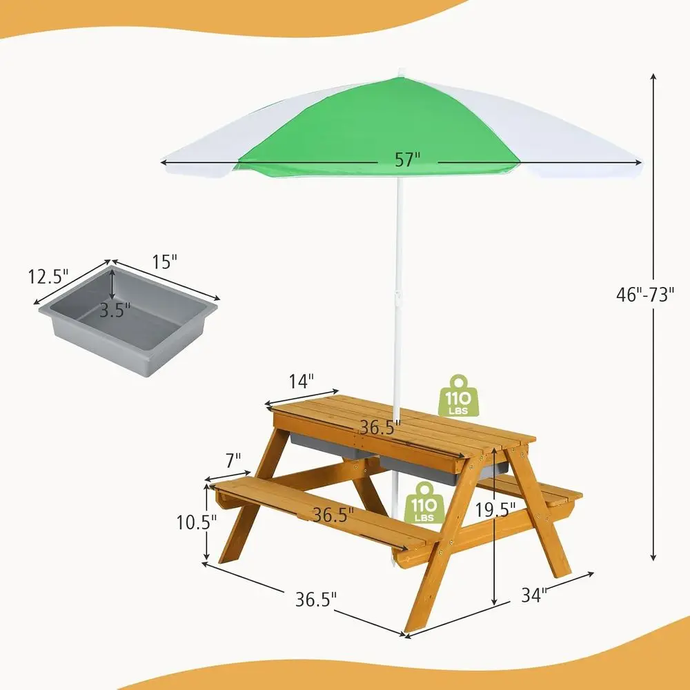 Mesa de Piquenique Infantil 3  - Kids Outdoor Wooden Table avaliação e preço