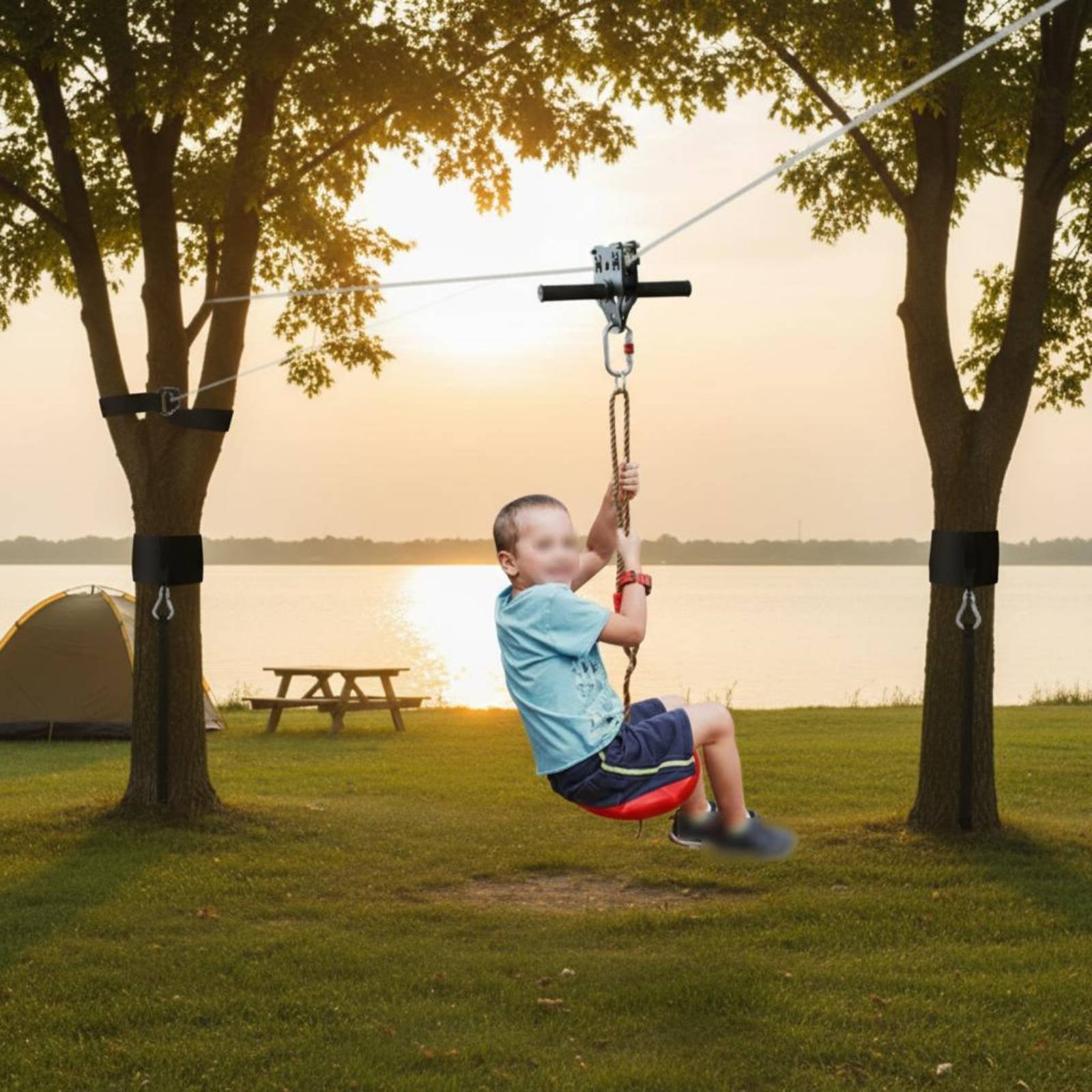 Kit de Tirolesa Infantil DIY c - Kids Outdoor Zipline avaliação e preço