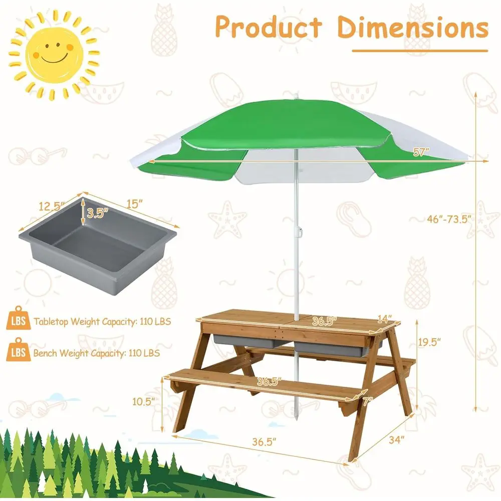 Mesa de Piquenique de Madeira  - Kids Outdoor Wooden Table avaliação e preço