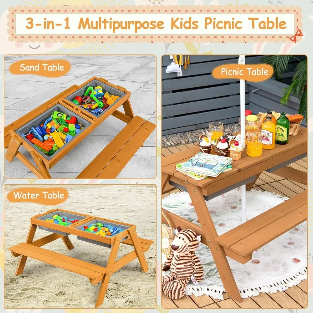 Mesa de Piquenique de Madeira  - Kids Outdoor Wooden Table avaliação e preço