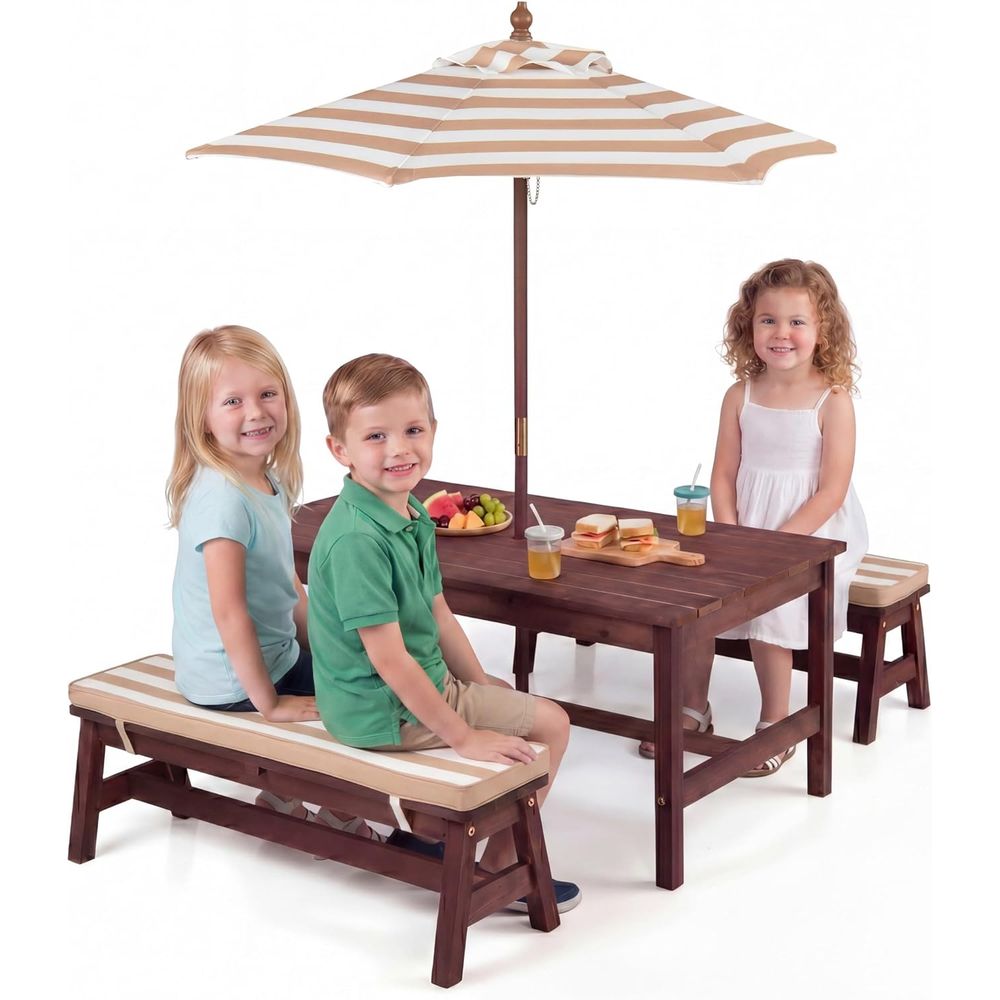 Mesa de piquenique infantil, t - Kids Outdoor Wooden Table avaliação e preço