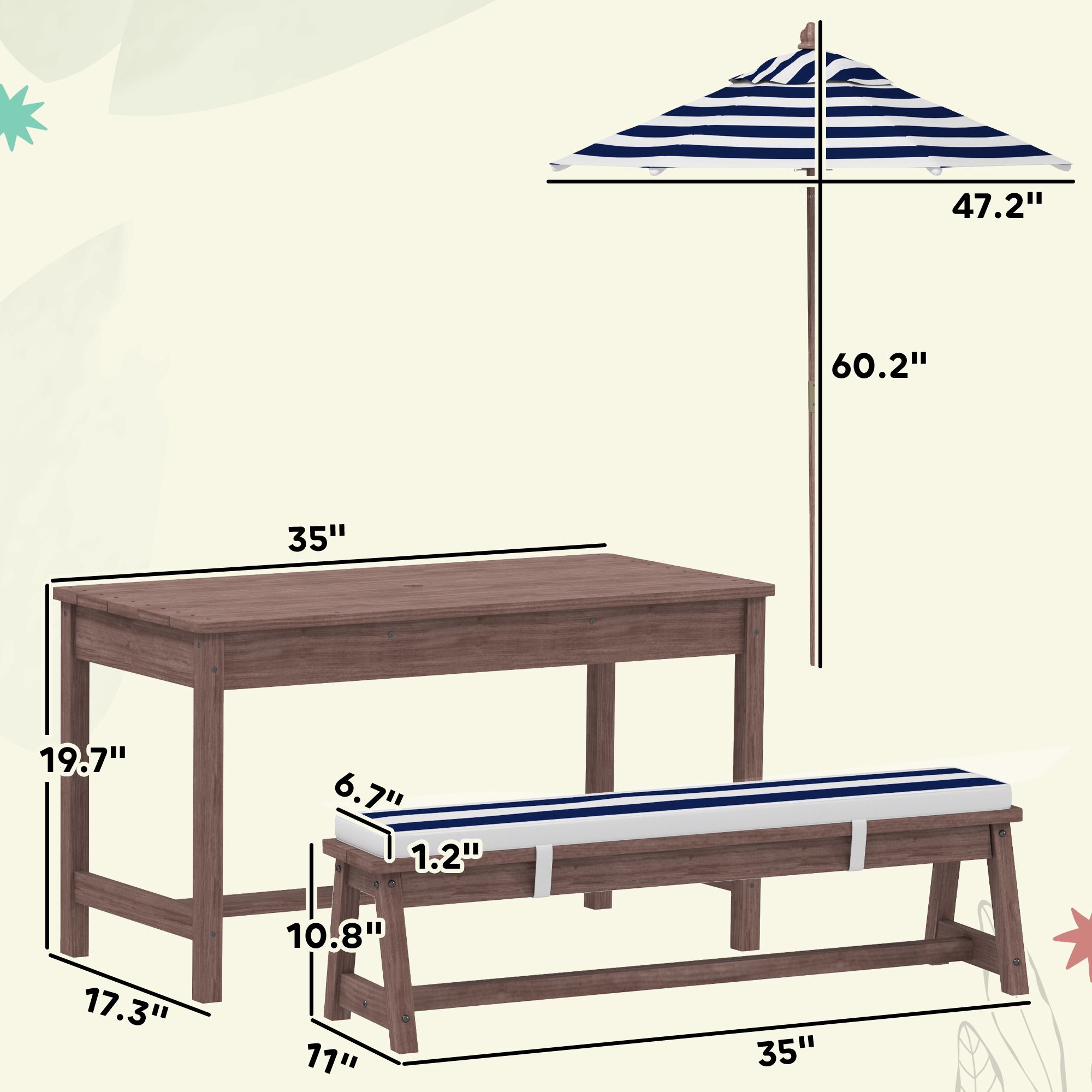 Conjunto de Mesa e Banco de Pi - Kids Outdoor Wooden Table avaliação e preço