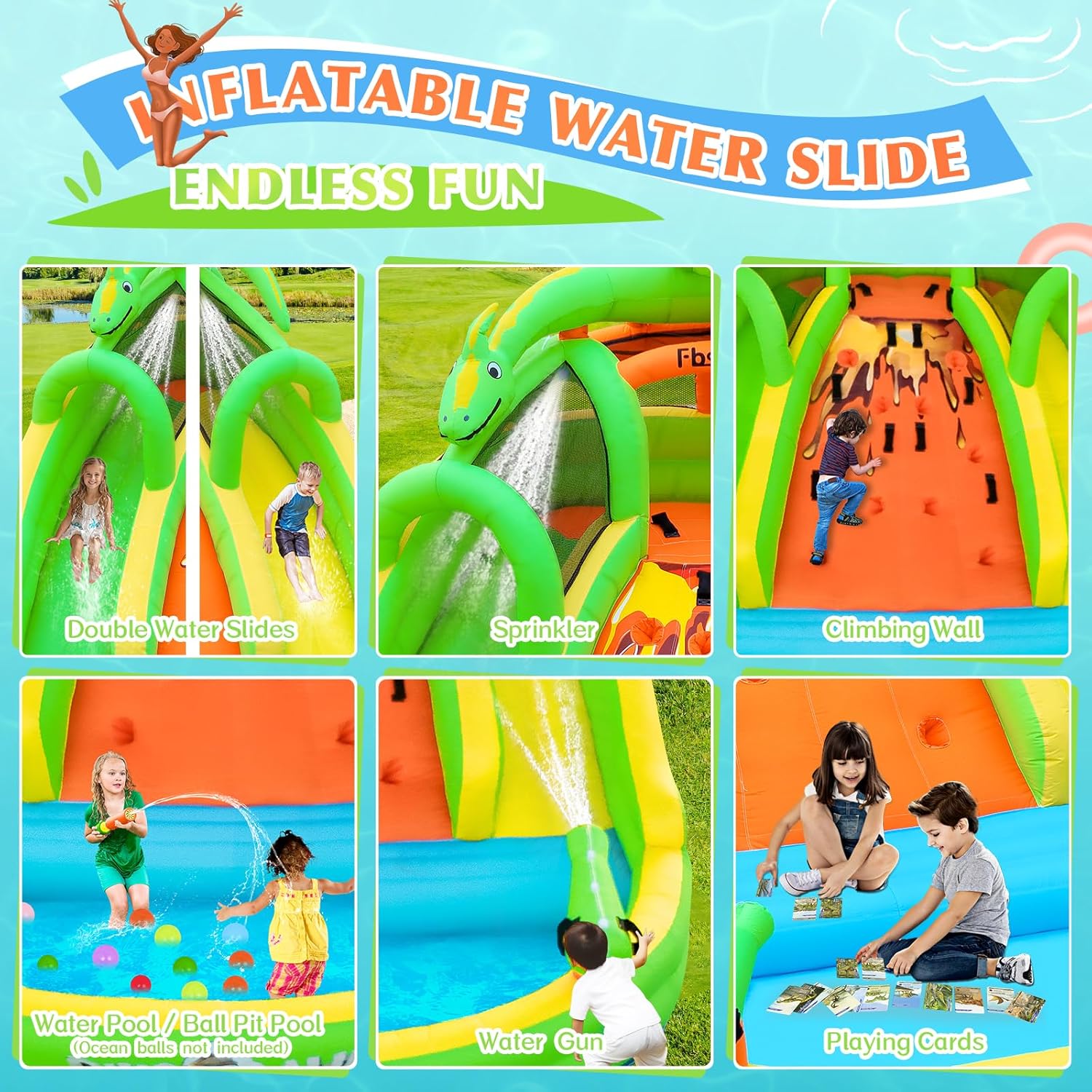 Castelo Inflável para Crianças - Kids Outdoor Bounce House avaliação e preço