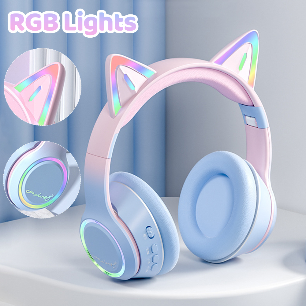 Rgb gato orelha fones de ouvid - Kids Outdoor Music avaliação e preço