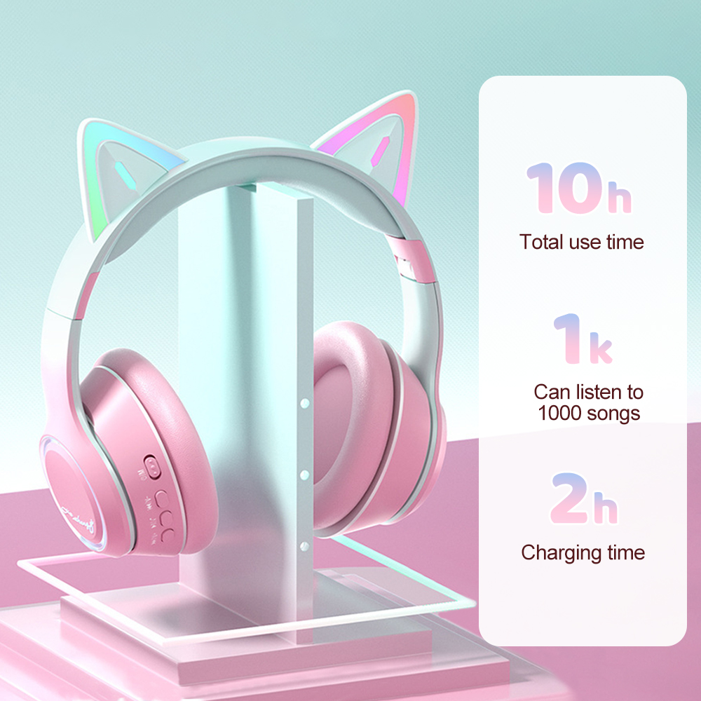 Rgb gato orelha fones de ouvid - Kids Outdoor Music avaliação e preço