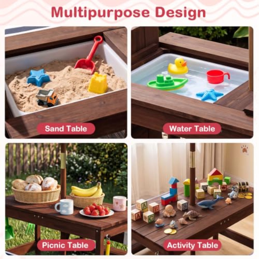 Mesa de piquenique infantil pa - Kids Outdoor Wooden Table avaliação e preço