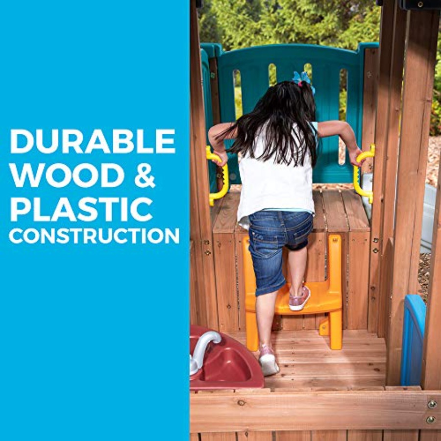 Woodland Adventure Playhouse & - Kids Outdoor Swing Set avaliação e preço