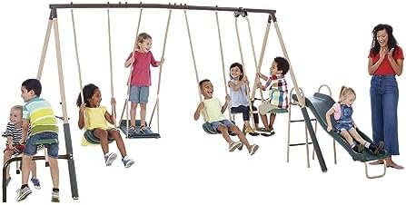 Conjunto de Brinquedos para Cr - Kids Outdoor Swing And Slide avaliação e preço
