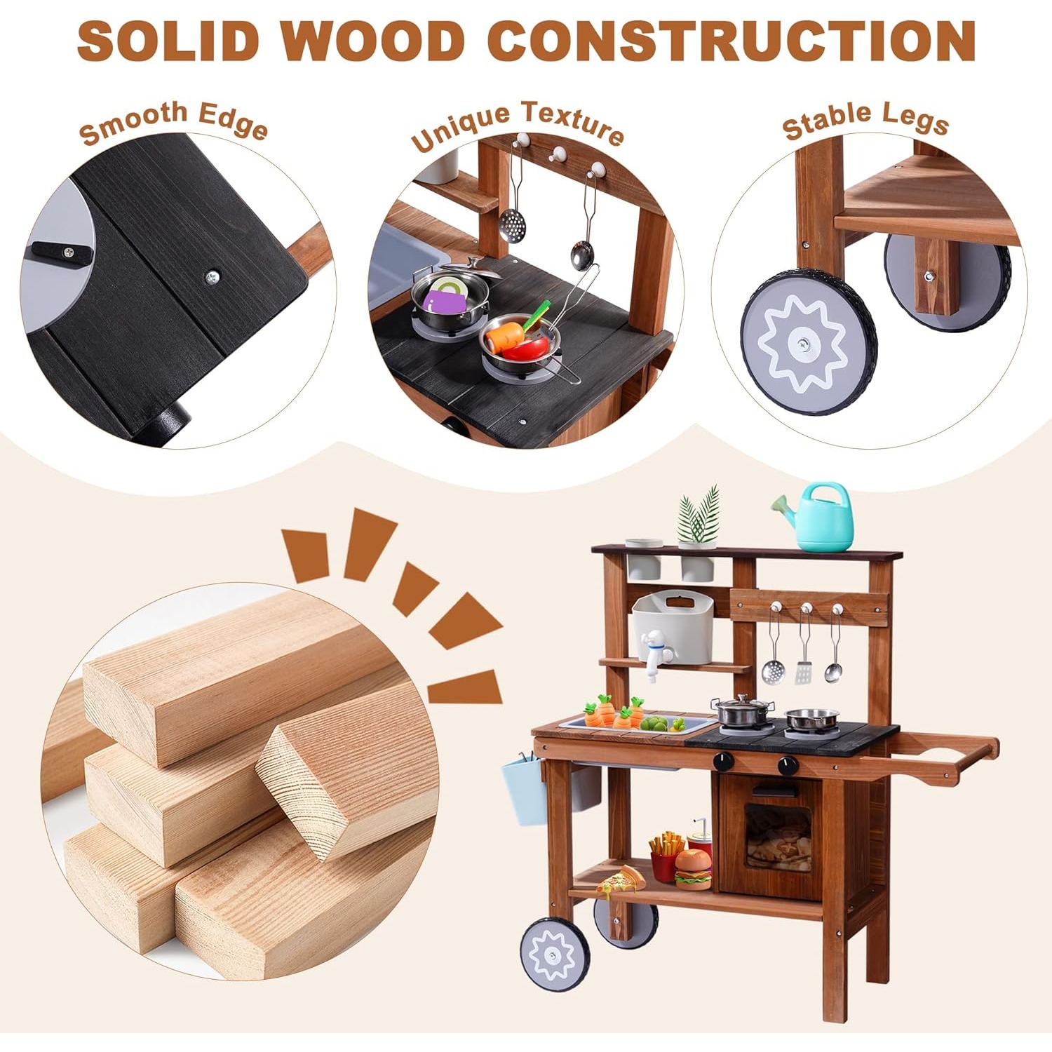 Cozinha de Brinquedo de Madeir - Kids Outdoor Sink avaliação e preço