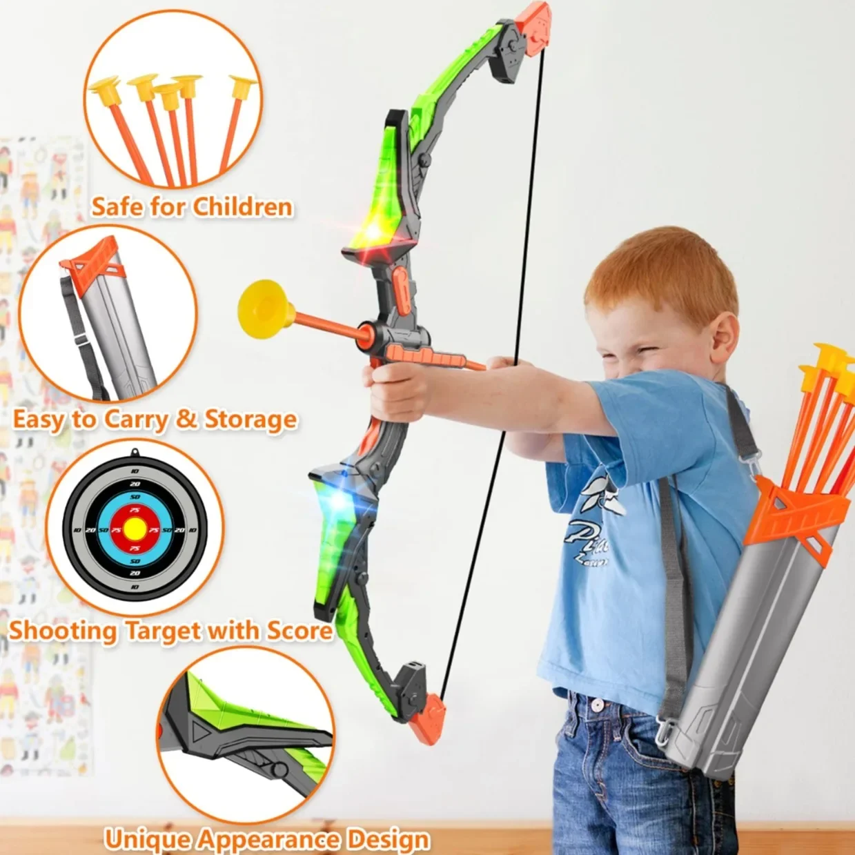 Arco e flecha conjunto ilumina - Kids Outdoor Archery Set avaliação e preço