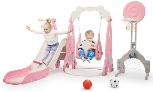 Conjunto de Escorregador e Bal - Kids Outdoor Swing And Slide avaliação e preço