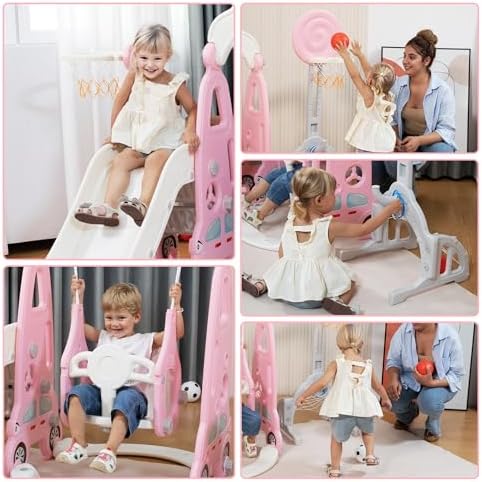 Conjunto de Escorregador e Bal - Kids Outdoor Swing And Slide avaliação e preço