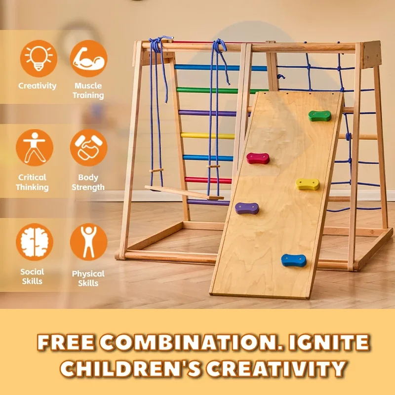Estrutura de Escalada de Madei - Kids Outdoor Climbing Frame avaliação e preço